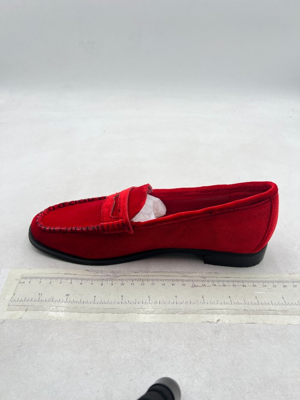 FSJ Red Closed Toe Slip On Moccasins Low Heel Comfy Formal Casual Loafers
